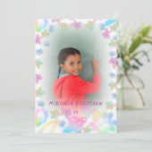 Neon Pastel Stars Galaxy Kinder Afstuderen Foto An Aankondiging (Staand voorkant)