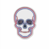 Neon Patriottische Schedel Sticker (Voorkant)