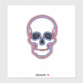 Neon Patriottische Schedel Sticker (Vel)