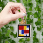 Neon Patroon Mondriaan Sleutelhanger (Hand)