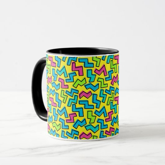Neon Pattern van 80/90 Mok (Voorkant links)