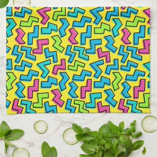 Neon Pattern van 80/90 Theedoek (Gevouwen)