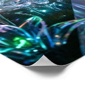 Neon Pauw Hologram Tuin Poster (Hoek)