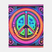Neon Peace Mandala Fleece Deken (Voorkant)