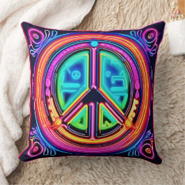 Neon Peace Mandala Kussen