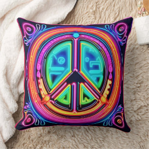 Neon Peace Mandala Kussen