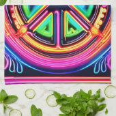 Neon Peace Mandala Theedoek (Gevouwen)