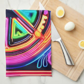 Neon Peace Mandala Theedoek (Quarter Fold)
