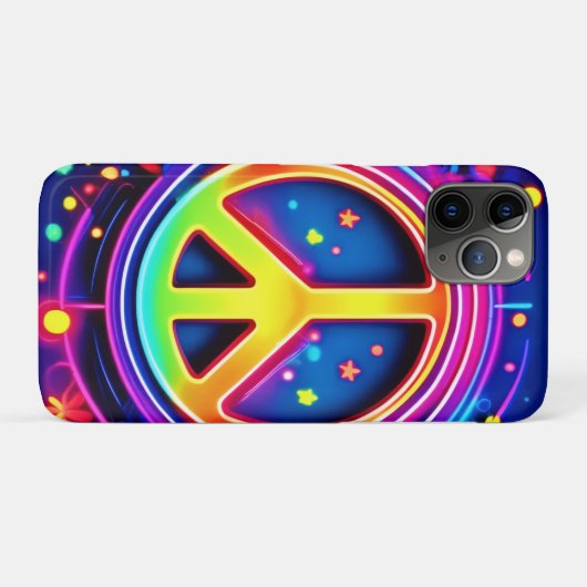 Neon Peace Symbol Art Case-Mate iPhone Case (Achterkant (horizontaal))