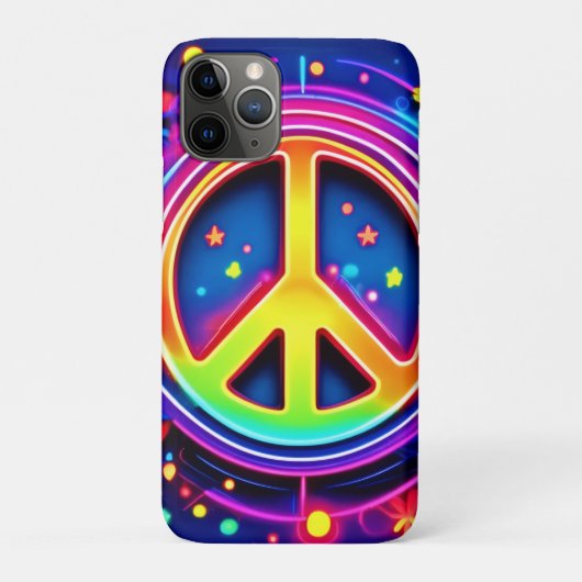 Neon Peace Symbol Art Case-Mate iPhone Case (Achterkant)