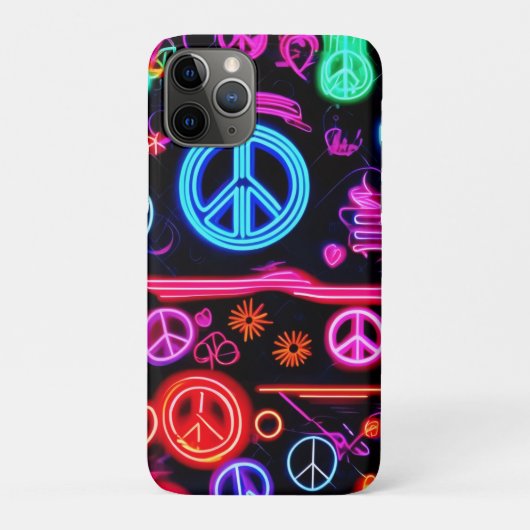 Neon Peace-symbolenpatronen Case-Mate iPhone Case (Achterkant)