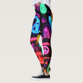 Neon Peace-symbolenpatronen Leggings (Links)