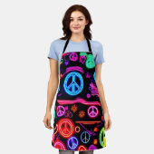 Neon Peace-symbolenpatronen Schort (Gedragen)