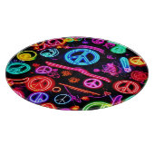 Neon Peace-symbolenpatronen Snijplank (Hoek)