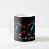 Neon Peacock Elegance Koffiemok (Voorkant links)