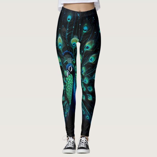 Neon Peacock Elegance Leggings (Voorkant)