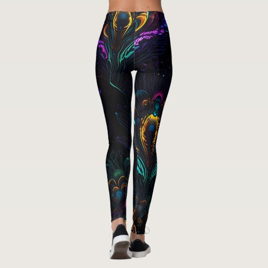 Neon Peacock Elegance Leggings (Achterkant)