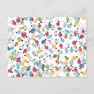 Neon Penguin-kerstballonnen Feestdagenkaart