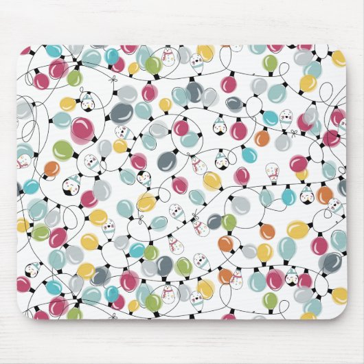  Neon Penguin-kerstballonnen Muismat (Voorkant)