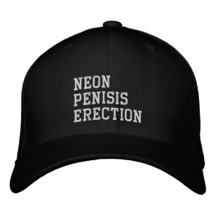 Neon penis erectie geborduurde pet