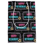 Neon Pensioen Teken op Brick Medium Cadeauzakje (Voorkant)