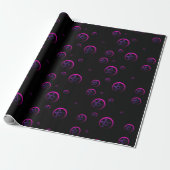Neon Pentacles Witchy Wrapping Paper Cadeaupapier (Uitgerold)