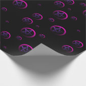 Neon Pentacles Witchy Wrapping Paper Cadeaupapier (Hoek)