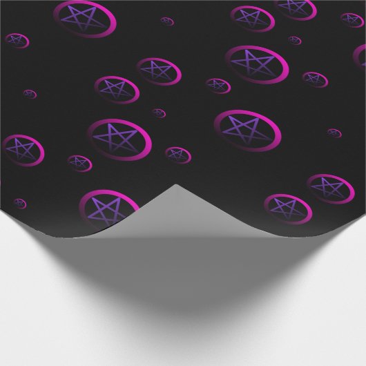 Neon Pentacles Witchy Wrapping Paper Cadeaupapier (Hoek)