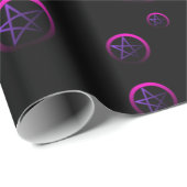 Neon Pentacles Witchy Wrapping Paper Cadeaupapier (Rol Hoek)
