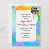 Neon People Balloons Birthday Party Kaart (Voorkant)