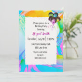 Neon People Balloons Birthday Party Kaart (Staand voorkant)