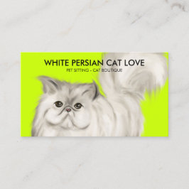 Neon Persian Cat Illustration Waterverf Visitekaartje