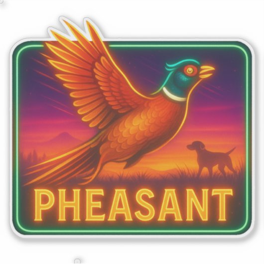 Neon Pheasant Sticker (Voorkant)