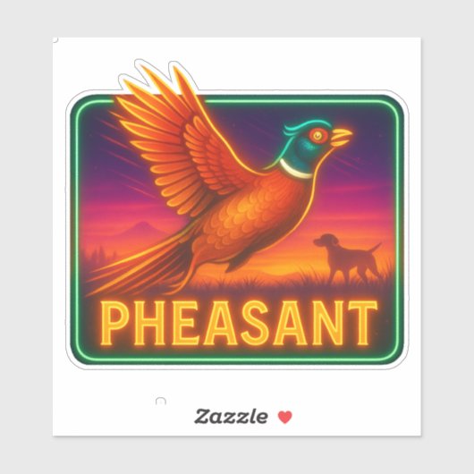 Neon Pheasant Sticker (Vel)