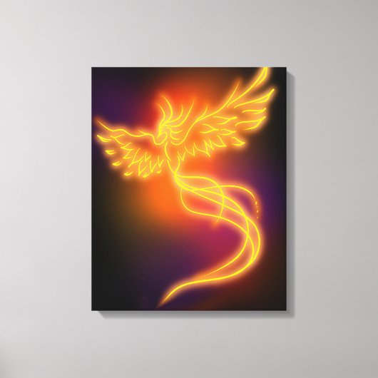 Neon Phoenix Canvas Afdruk (Voorkant)