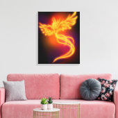 Neon Phoenix Canvas Afdruk (Insitu (Woonkamer))