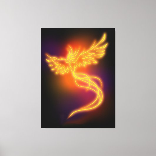 Neon Phoenix Canvas Afdruk (Voorkant)