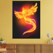 Neon Phoenix Canvas Afdruk (Insitu (Woonkamer))
