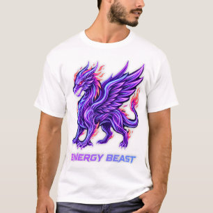 Neon Phoenix Energie Beest Paarse Vuur  T-shirt