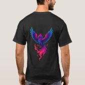 Neon Phoenix Rebirth – Vibrant Mythical Firebird D T-shirt (Achterkant)