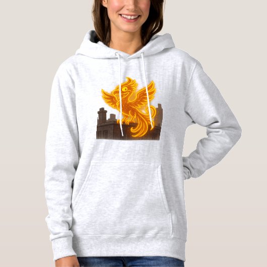 Neon Phoenix Rooftop Graffiti Art Hoodie (Voorkant)