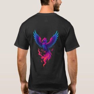 Neon Phoenix Wedergeboorte – Levendige Mythologisc T-shirt