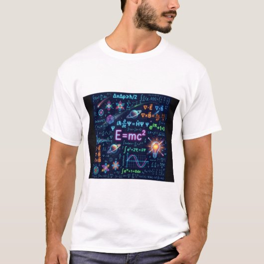 Neon Physics & Math Equations T-Shirt | Science ST (Voorkant)