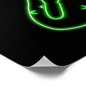 Neon Pickle Rick Black Poster (Hoek)