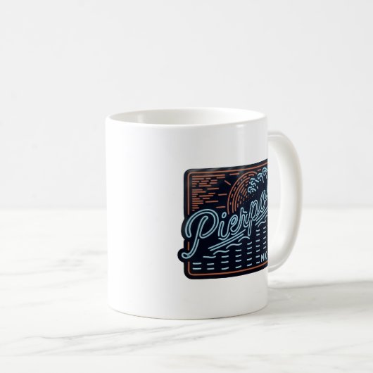 Neon Pierport Michigan Koffiemok (Voorkant rechts)