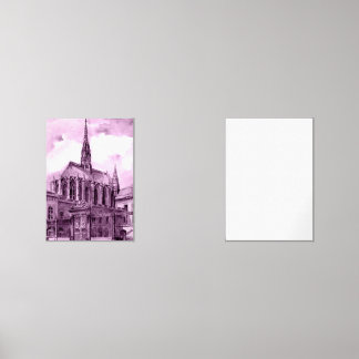 Neon pink and cobalt bridge arcs over a luminous c muurkunst sets