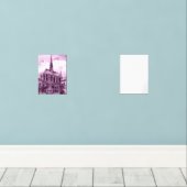 Neon pink and cobalt bridge arcs over a luminous c muurkunst sets (Houten vloer)