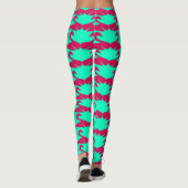 Neon Pink and cyan leggings (Achterkant)