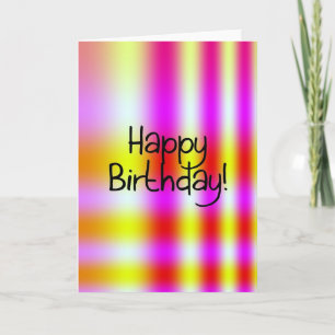 Neon Pink and Yellow Birthday Kaart