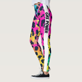 Neon Pink Animal GRL Power Leggings